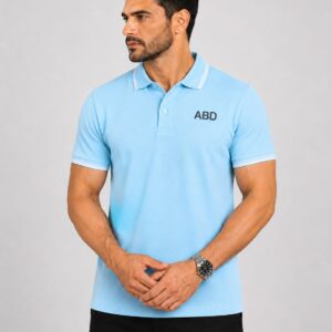 Men sky blue PK polo shirt premium cotton pique ABD Store Pakistan