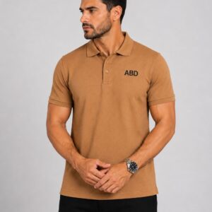 Men camel PK polo shirt premium cotton pique ABD Store Pakistan
