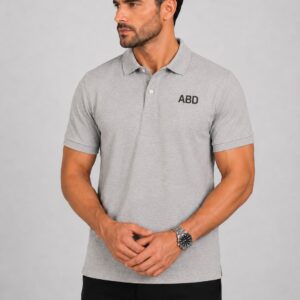 Men light grey PK polo shirt premium cotton pique ABD Store Pakistan