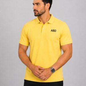 Men lemon yellow PK polo shirt premium cotton pique ABD Store Pakistan