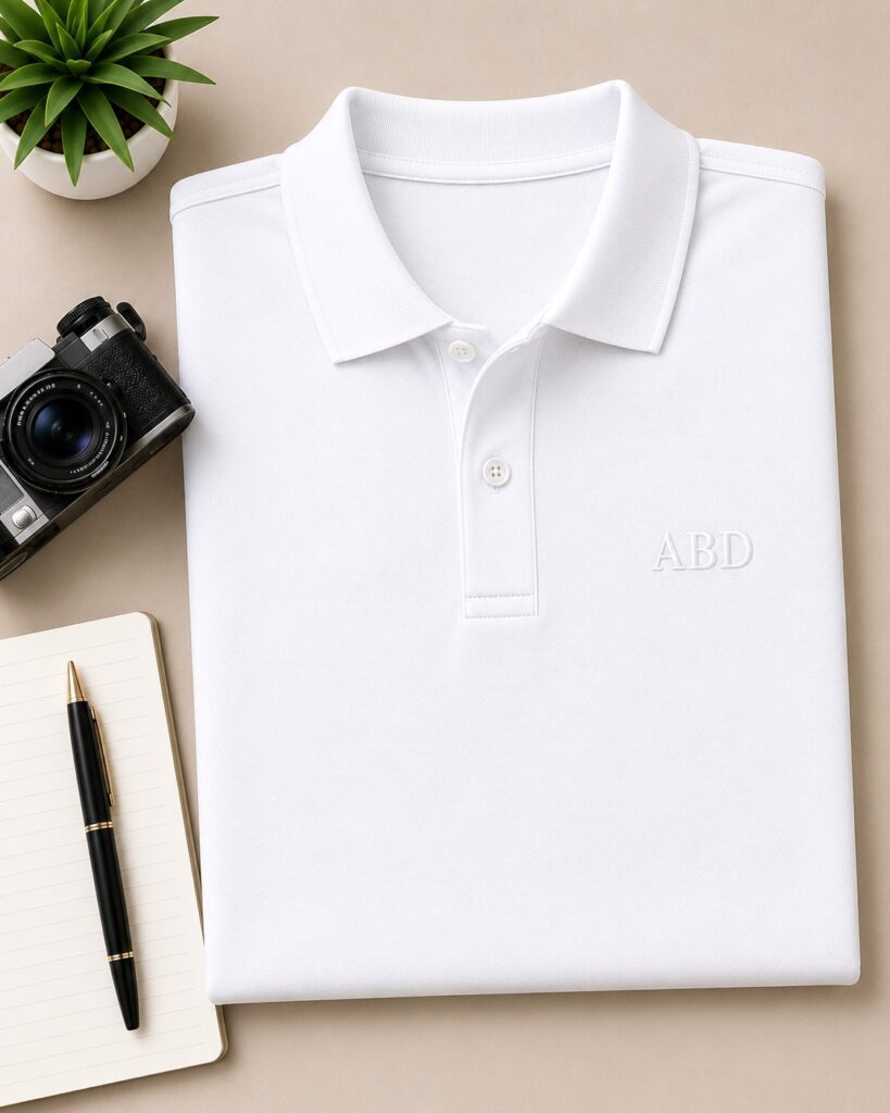 white polo t-shirt